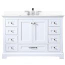 Lexora Dukes 48" W x 22" D White Bath Vanity Cultured Marble Top with Faucet Set