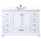 Lexora Dukes 48" W x 22" D White Bath Vanity Cultured Marble Top with Faucet Set