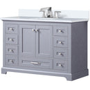 Lexora Dukes 48" W x 22" D Dark Grey Bath Vanity Quartz Top with Faucet Set