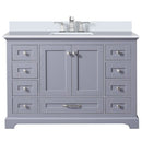 Lexora Dukes 48" W x 22" D Dark Grey Bath Vanity Quartz Top with Faucet Set