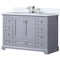 Lexora Dukes 48" W x 22" D Dark Grey Bath Vanity Cultured Marble Top with Faucet Set