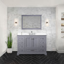 Lexora Dukes 48" W x 22" D Dark Grey Bath Vanity Cultured Marble Top with Faucet Set