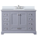 Lexora Dukes 48" W x 22" D Dark Grey Bath Vanity Cultured Marble Top with Faucet Set