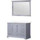 Lexora Dukes 48" W x 22" D Dark Grey Bath Vanity Cultured Marble Top Square with 46" Mirror