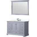 Lexora Dukes 48" W x 22" D Dark Grey Bath Vanity Cultured Marble Top with Faucet Set and 46" Mirror