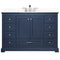 Lexora Dukes 48" W x 22" D Navy Blue Bath Vanity Quartz Top with Faucet Set