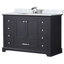 Lexora Dukes 48 " W x 22" D Espresso Bath Vanity Carrara Marble Top With Faucet Set