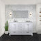 Lexora Dukes 60" W x 22" D White Double Bath Vanity Carrara Marble Top with Faucet Set