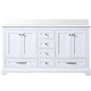 Lexora Dukes 60" W x 22" D White Double Bath Vanity and Carrara Marble Top