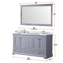 Lexora Dukes 60" W x 22" D Dark Grey Double Bath Vanity Carrara Marble Top with Faucet Set