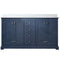 Lexora Dukes 60" W x 22" D Navy Blue Double Bath Vanity and Carrara Marble Top