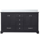 Lexora Dukes 60" W x 22" D Espresso Double Bath Vanity Carrara Marble Top