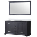 Lexora Dukes 60" W x 22" D Espresso Double Bath Vanity Carrara Marble Top with 58" Mirror