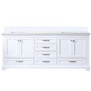 Lexora Dukes 80" W x 22" D White Double Bath Vanity and Carrara Marble Top