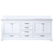 Lexora Dukes 80" W x 22" D White Double Bath Vanity and Carrara Marble Top