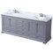 Lexora Dukes 80" W x 22" D Dark Grey Double Bath Vanity Carrara Marble Top with Faucet Set