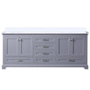 Lexora Dukes 80" W x 22" D Dark Grey Double Bath Vanity and Carrara Marble Top