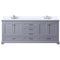 Lexora Dukes 80" W x 22" D Dark Grey Double Bath Vanity Carrara Marble Top with Faucet Set