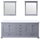 Lexora Dukes 80" W x 22 " D Dark Grey Double Bath Vanity Carrara Marble Top and 30" Mirrors