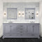 Lexora Dukes 80" W x 22 " D Dark Grey Double Bath Vanity Carrara Marble Top with Faucet Set and 30" Mirrors