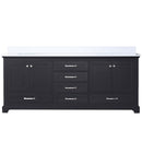 Lexora Dukes 80" W x 22" D Espresso Double Bath Vanity and Carrara Marble Top