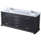 Lexora Dukes 80" W x 22" D Espresso Double Bath Vanity Carrara Marble Top with Faucet Set