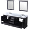 Lexora Dukes 80" W x 22 " D Espresso Double Bath Vanity Carrara Marble Top with Faucet Set and 30" Mirrors