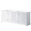 Lexora Dukes 84" W x 22" D White Double Bath Vanity and Carrara Marble Top