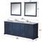 Lexora Dukes 84" W x 22" D Navy Blue Double Bath Vanity Carrara Marble Top with Faucet Set