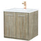 Lexora Fairbanks 24" W x 20" D Rustic Acacia Bath Vanity White Quartz Top with Faucet Set