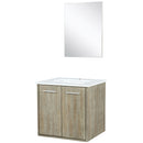 Lexora Fairbanks 24" W x 20" D Rustic Acacia Single Bath Vanity Top and 18" Mirror