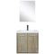 Lexora Fairbanks 24" W x 20" D Rustic Acacia Bath Vanity White Quartz Top with Faucet Set and 18" Mirror