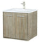 Lexora Fairbanks 24" W x 20" D Rustic Acacia Bath Vanity Cultured Marble Top with Faucet Set