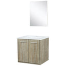 Lexora Fairbanks 24" W x 20" D Rustic Acacia Single Bath Vanity Top and 18" Mirror