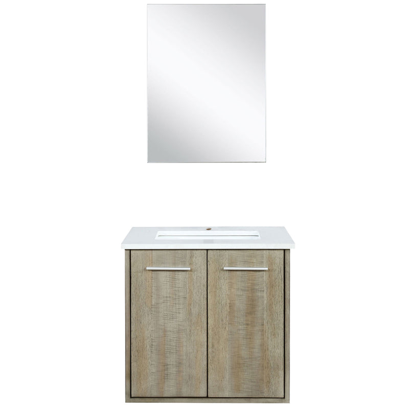 Lexora Fairbanks 24" W x 20" D Rustic Acacia Single Bath Vanity Top and 18" Mirror