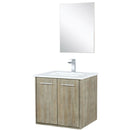 Lexora Fairbanks 24" W x 20" D Rustic Acacia Bath Vanity Cultured Marble Top with Faucet Set and 18" Mirror