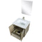 Lexora Fairbanks 24" W x 20" D Rustic Acacia Bath Vanity Cultured Marble Top with Faucet Set and 18" Mirror