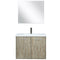 Lexora Fairbanks 30" W x 20" D Rustic Acacia Bath Vanity White Quartz Top with Faucet Set and 28" Mirror