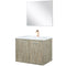 Lexora Fairbanks 30" W x 20" D Rustic Acacia Bath Vanity White Quartz Top with Faucet Set and 28" Mirror