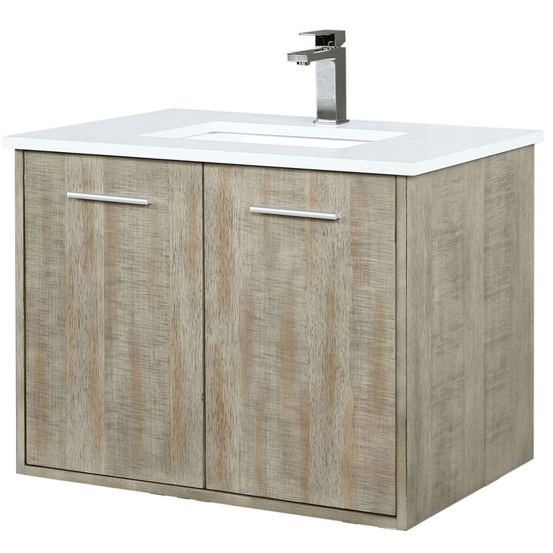 Lexora Fairbanks 30" W x 20" D Rustic Acacia Bath Vanity Cultured Marble Top with Faucet Set