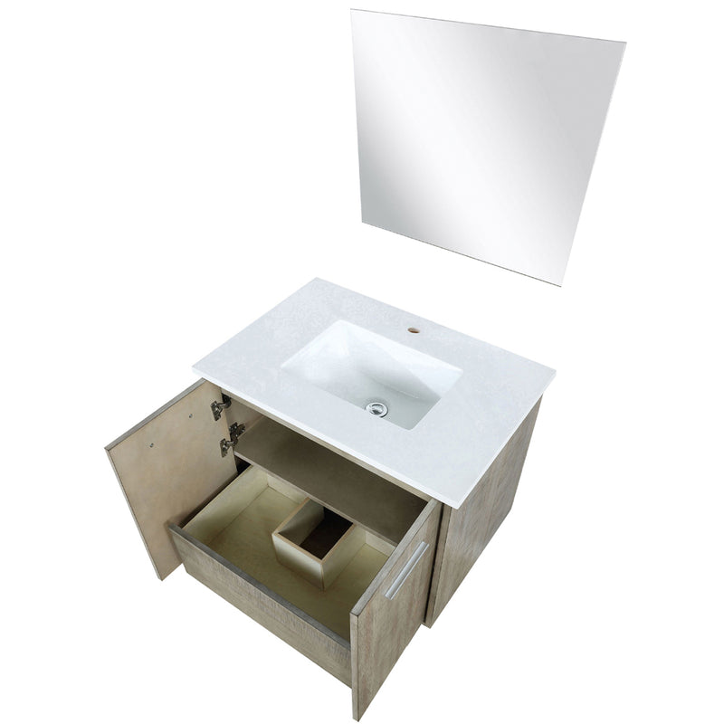 Lexora Fairbanks 30" W x 20" D Rustic Acacia Single Bath Vanity and 28" Mirror