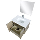 Lexora Fairbanks 30" W x 20" D Rustic Acacia Bath Vanity Cultured Marble Top with Faucet Set and 28" Mirror