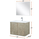 Lexora Fairbanks 30" W x 20" D Rustic Acacia Bath Vanity Cultured Marble Top with Faucet Set and 28" Mirror