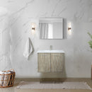 Lexora Fairbanks 30" W x 20" D Rustic Acacia Bath Vanity Cultured Marble Top with Faucet Set and 28" Mirror