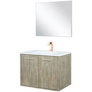 Lexora Fairbanks 30" W x 20" D Rustic Acacia Bath Vanity Cultured Marble Top with Faucet Set and 28" Mirror