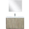 Lexora Fairbanks 36" W x 20" D Rustic Acacia Bath Vanity White Quartz Top with Faucet Set and 28" Mirror