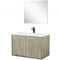 Lexora Fairbanks 36" W x 20" D Rustic Acacia Bath Vanity White Quartz Top with Faucet Set and 28" Mirror