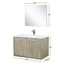 Lexora Fairbanks 36" W x 20" D Rustic Acacia Bath Vanity White Quartz Top with Faucet Set and 28" Mirror