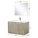 Lexora Fairbanks 36" W x 20" D Rustic Acacia Bath Vanity Cultured Marble Top with Faucet Set and 28" Mirror