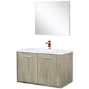 Lexora Fairbanks 36" W x 20" D Rustic Acacia Bath Vanity Cultured Marble Top with Faucet Set and 28" Mirror